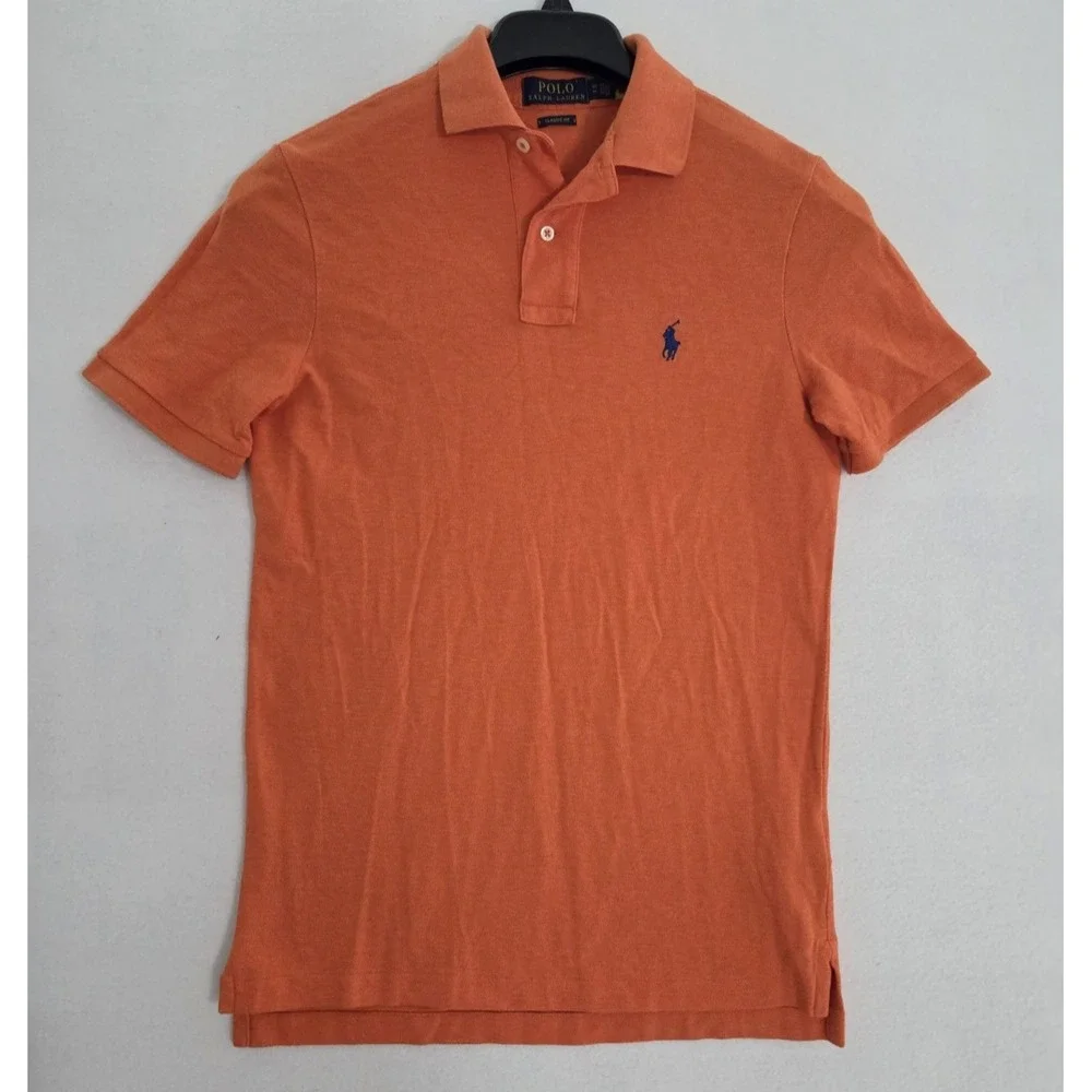 Polo Ralph Lauren Mens Classic Fit Orange Heather Polo Shirt XS Short Sleeve EUC